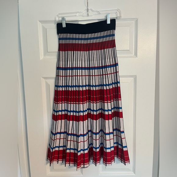 NWT Banana Republic White and Blue Maxi A-Line Skirt - Picture 1 of 4